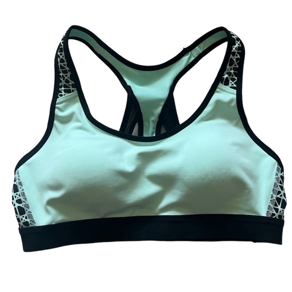 Champion C9 Geometric Aqua/Black Strappy Sports Bra